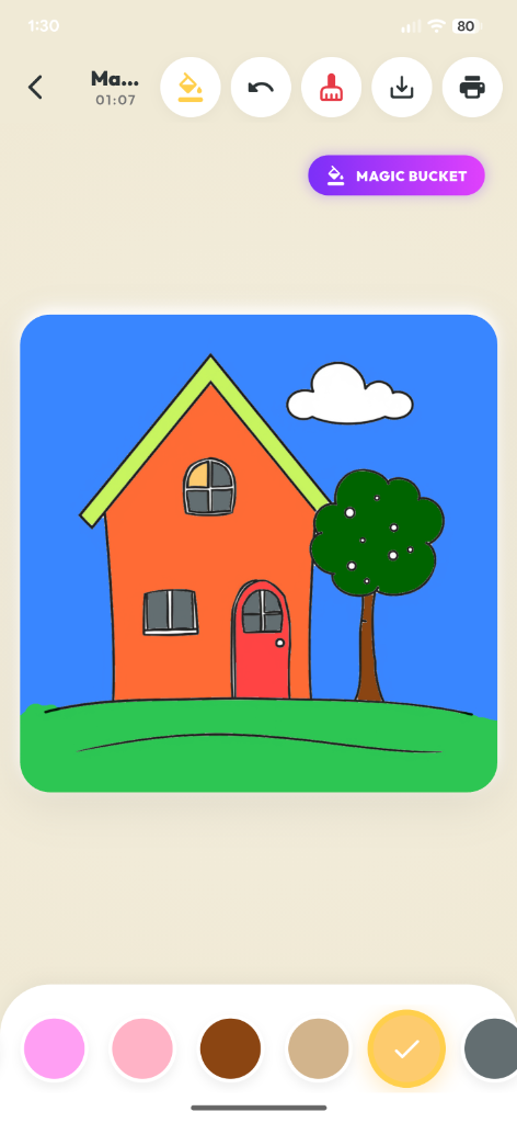 House colored in-app